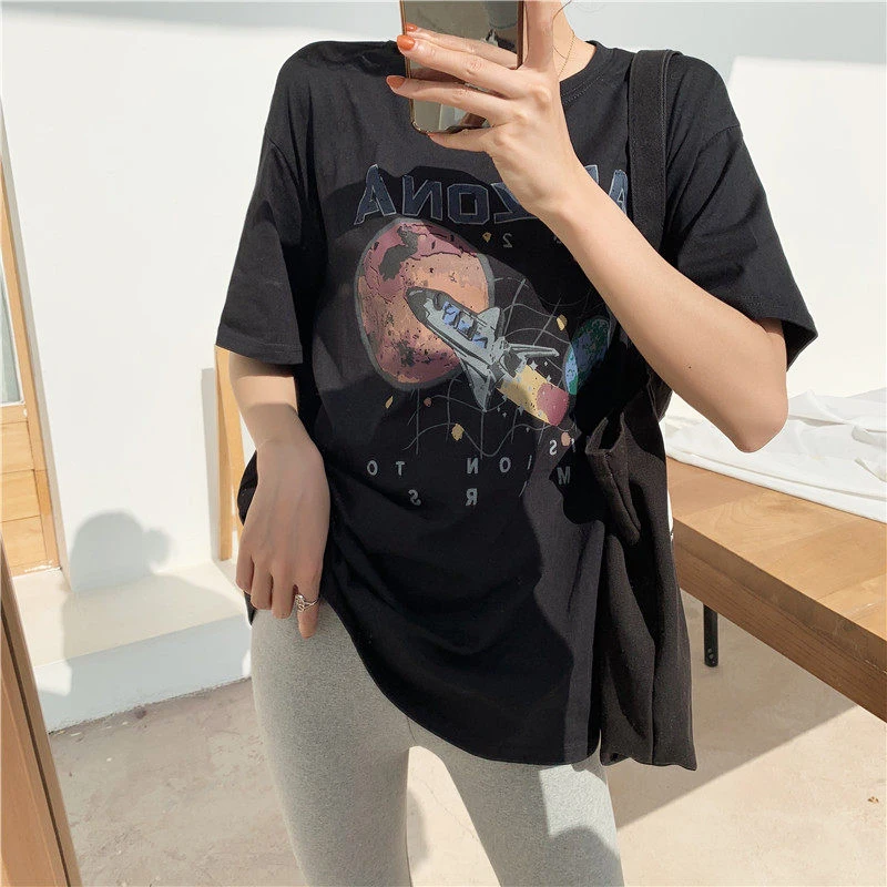 Black T Shirt Women Clothes 2019 Mission To Mars Spacecraft Print Arizona Cotton Top T-Shirt
Black T Shirt Women Clothes 2019 Mission To Mars Spacecraft Print Arizona Cotton Top T-Shirt