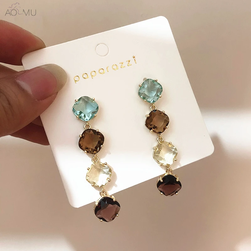 AOMU Vintage S925 Sterling Silver Pin Crystal Zircon Color Long Dangle Drop Earrings for Women Girl Party Birthday Jewelry
AOMU Vintage S925 Sterling Silver Pin Crystal Zircon Color Long Dangle Drop Earrings for Women Girl Party Birthday Jewelry