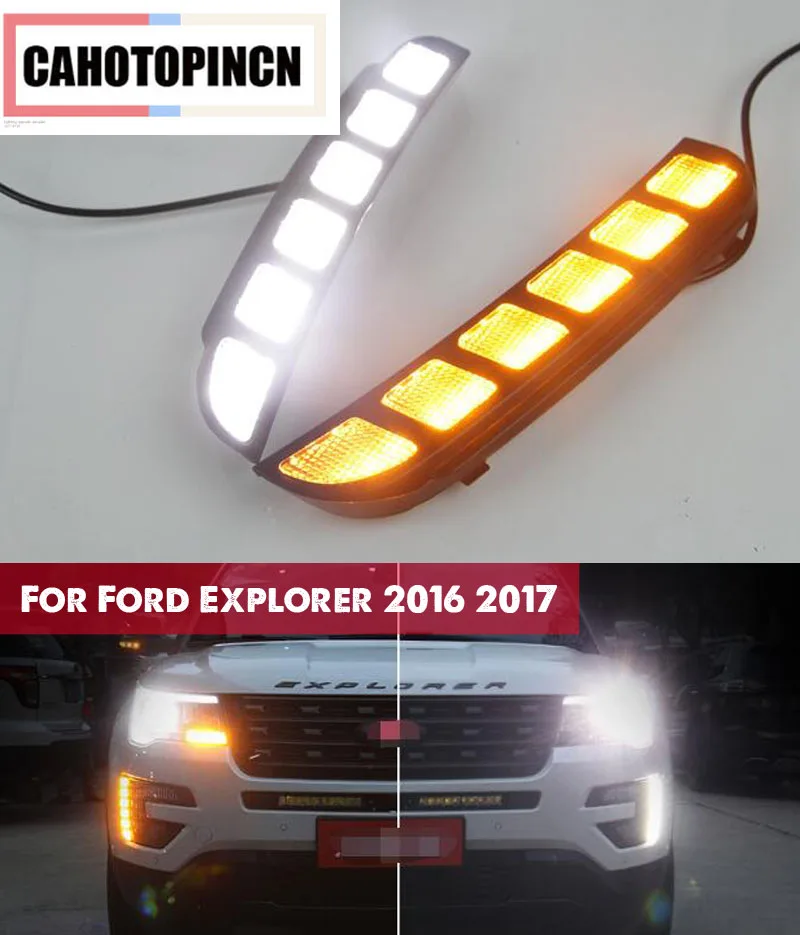 For Ford Explorer 2016 2017 LED CAR DRL 12V Daytime Running Light Daylight fog lamp with Turn Signal & dimming style Relay
For Ford Explorer 2016 2017 LED CAR DRL 12V Daytime Running Light Daylight fog lamp with Turn Signal & dimming style Relay