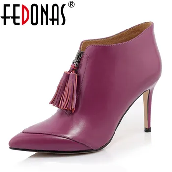 FEDONAS Brand Ankle Boots 2021 Newest Autumn Winter Tassels Party Wedding Prom Pumps Ladies High Heels Pointed Toe Basic Boots
FEDONAS Brand Ankle Boots 2021 Newest Autumn Winter Tassels Party Wedding Prom Pumps Ladies High Heels Pointed Toe Basic Boots
