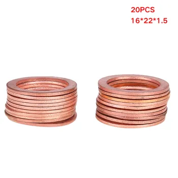 20Pcs Copper Sealing Washer Solid Gasket Sump Plug Oil For Boat Crush Washer Flat Seal Ring Tool Hardware Accessory 16*22*1.5MM
20Pcs Copper Sealing Washer Solid Gasket Sump Plug Oil For Boat Crush Washer Flat Seal Ring Tool Hardware Accessory 16*22*1.5MM