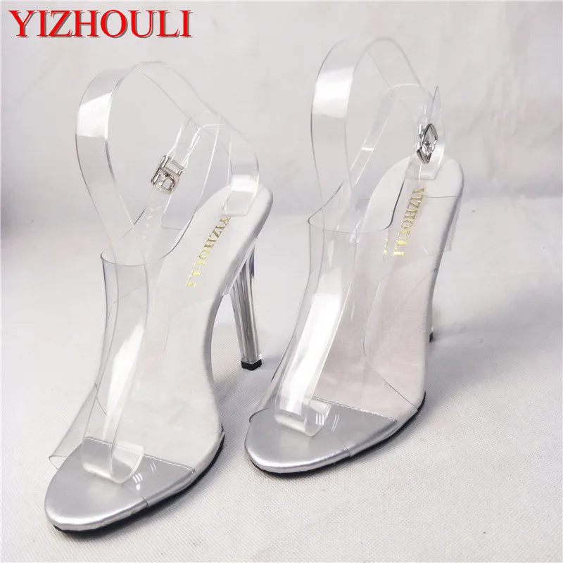 Transparent 12 cm high heel sandals, sexy model club stage performance shoes, show sandals
Transparent 12 cm high heel sandals, sexy model club stage performance shoes, show sandals