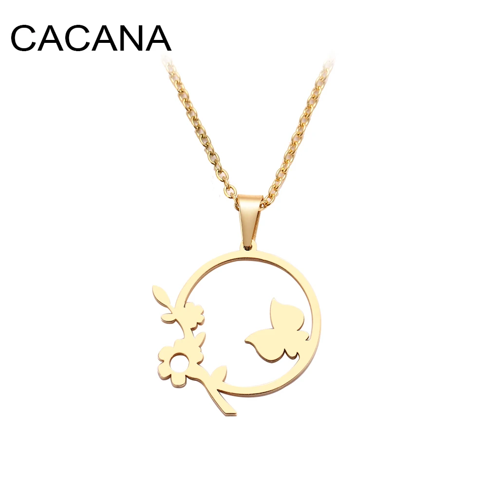 CACANA Stainless Steel Necklace For Women Man Cute Flowers And Grass Gold And Silver Color Pendant Necklace Engagement Jewelry
CACANA Stainless Steel Necklace For Women Man Cute Flowers And Grass Gold And Silver Color Pendant Necklace Engagement Jewelry
