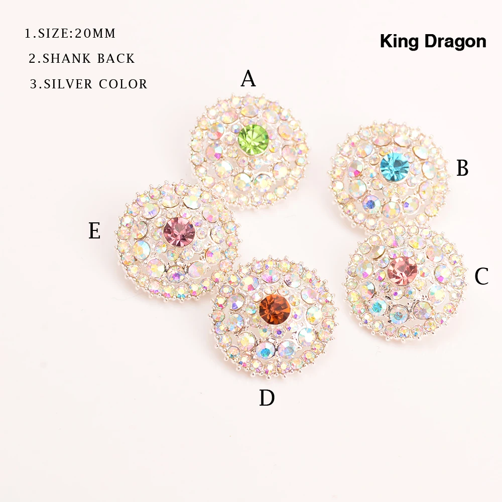 New Arrival 2018 Metal AB Rhinestone Button Wedding Decoration Buttons 20MM 5PCS/Lot Shank Back Silver Color KD505
New Arrival 2018 Metal AB Rhinestone Button Wedding Decoration Buttons 20MM 5PCS/Lot Shank Back Silver Color KD505