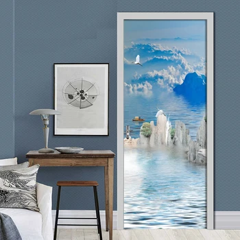 Blue Sky White Clouds Landscape PVC Self-adhesive Waterproof Door Sticker 3D Wallpaper Decal Living Room Door Decor Poster Mural
Blue Sky White Clouds Landscape PVC Self-adhesive Waterproof Door Sticker 3D Wallpaper Decal Living Room Door Decor Poster Mural