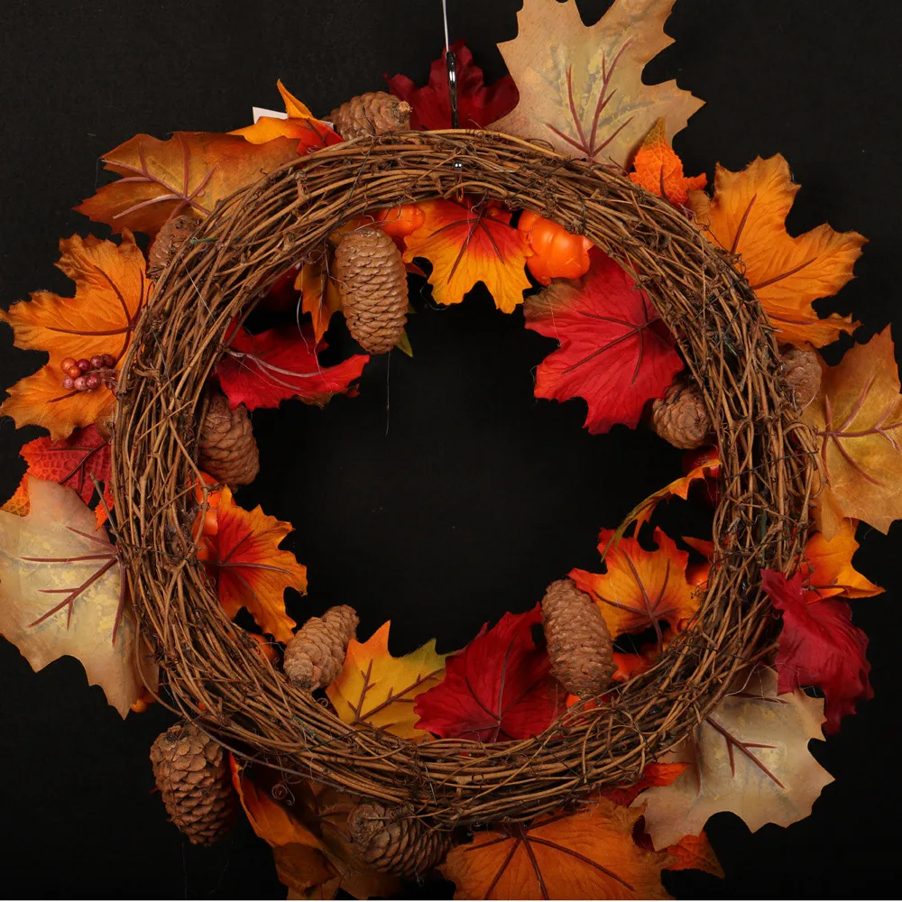 Christmas Decorations For Home 45cm Rattan Berry Maple Leaf Fall Door Wreath Door Wall Ornament Halloween Garden Decoration
Christmas Decorations For Home 45cm Rattan Berry Maple Leaf Fall Door Wreath Door Wall Ornament Halloween Garden Decoration