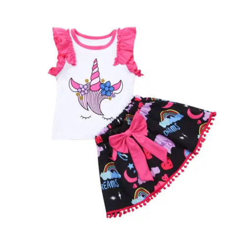 T-shirt Tops Sleeveless Skirts Bow Cute 2pcs Flower Outfits Clothing Set Cute Newborn Kids Baby Girls Clothes Sets
T-shirt Tops Sleeveless Skirts Bow Cute 2pcs Flower Outfits Clothing Set Cute Newborn Kids Baby Girls Clothes Sets