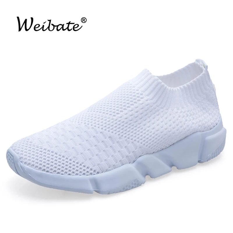 WEIBATE Women Casual Sport Shoes White Sneakers Ladies Lightweight Flats Flyknit Sneakers Female Breathable Slip On Walking Shoe
WEIBATE Women Casual Sport Shoes White Sneakers Ladies Lightweight Flats Flyknit Sneakers Female Breathable Slip On Walking Shoe