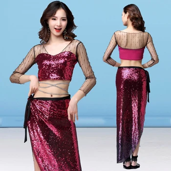 Fashion Belly Dance Costume For Women Sequin Bollywood Bellydance Clothes Gypsy Clothing Oriental Belly Dancing Outfits DC1762
Fashion Belly Dance Costume For Women Sequin Bollywood Bellydance Clothes Gypsy Clothing Oriental Belly Dancing Outfits DC1762