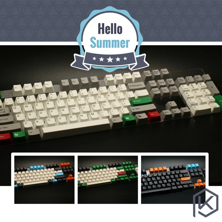Taihao abs двойные колпачки для игр diy механическая клавиатура красного зеленого