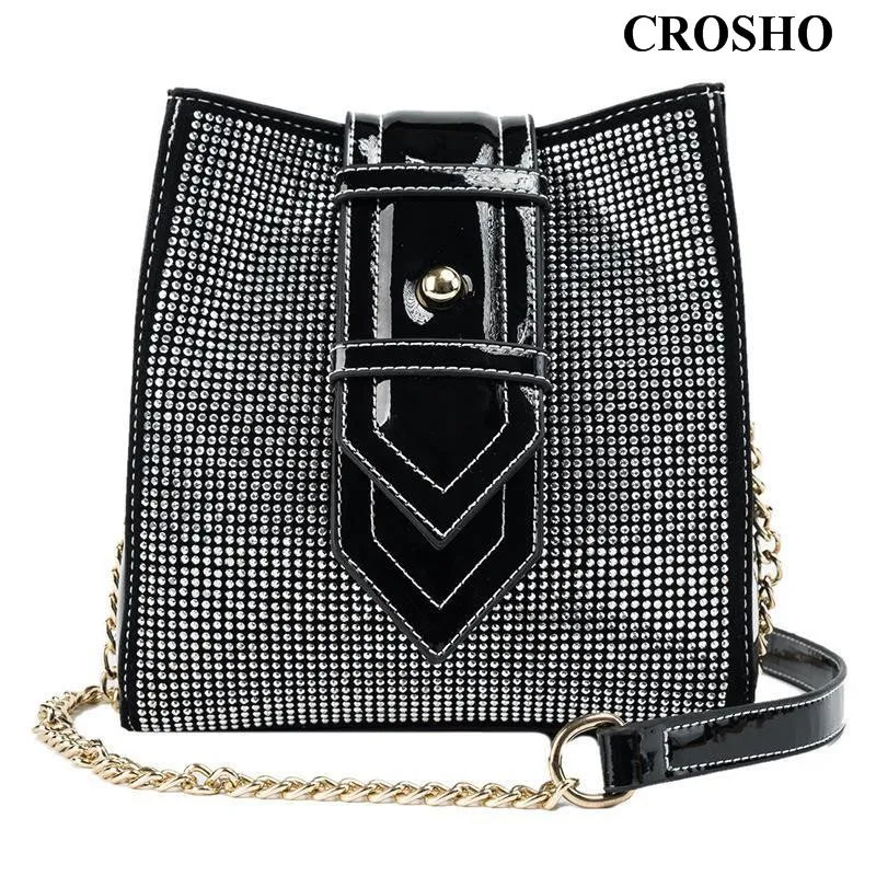 CROSHO Fashion Set Drill Bucket Bag Simple Temperament Chain Single Shoulder Cross Body Bag Diamonds
CROSHO Fashion Set Drill Bucket Bag Simple Temperament Chain Single Shoulder Cross Body Bag Diamonds