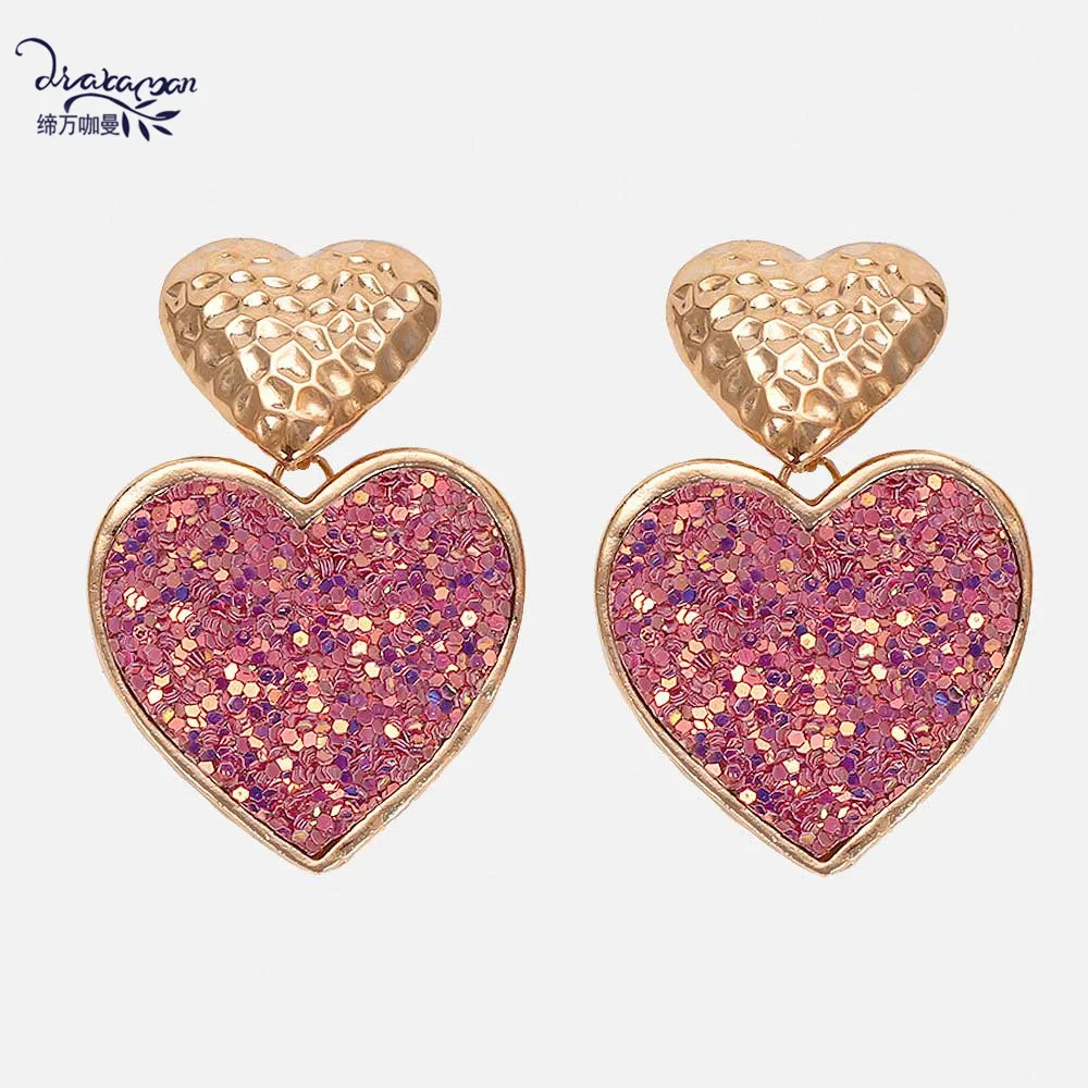 Dvacaman Pink Sequins Heart Drop Earrings Women Gold Color Maxi Large Dangle Earrings Wedding Party Korean Jewelry ZA Wholesale
Dvacaman Pink Sequins Heart Drop Earrings Women Gold Color Maxi Large Dangle Earrings Wedding Party Korean Jewelry ZA Wholesale