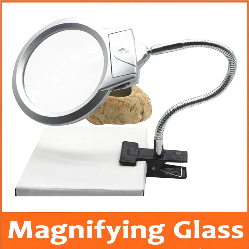 2.25X 5X 360 Degree Stand Style Magnifier Desktop Table Textile Magnifying Glass with 2 LED Light Mobile Phone Repair Reading
2.25X 5X 360 Degree Stand Style Magnifier Desktop Table Textile Magnifying Glass with 2 LED Light Mobile Phone Repair Reading