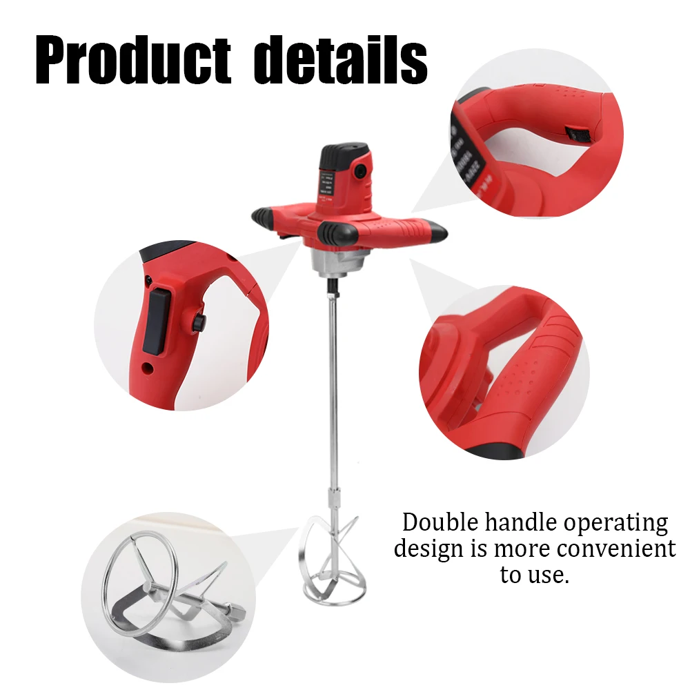 Industrial Grade Mixer Electric Speed Control Handheld Paint Cement Plaster Mortar Coating Putty Powder Mixing Machine
Industrial Grade Mixer Electric Speed Control Handheld Paint Cement Plaster Mortar Coating Putty Powder Mixing Machine