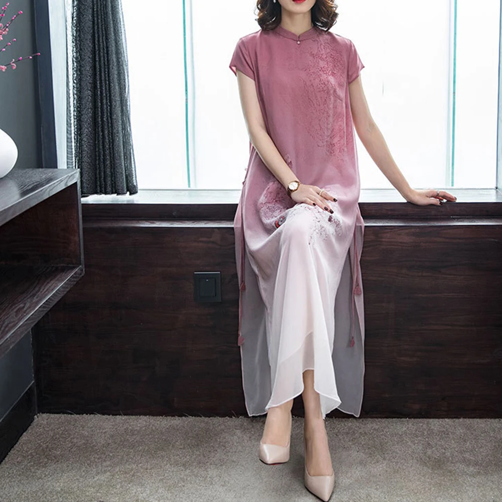 LKlady Silk Dress Medium and Long Section Mulberry Silk Improved Elegant Cheongsam Fashion Dress Spring and Summer Retro Style
LKlady Silk Dress Medium and Long Section Mulberry Silk Improved Elegant Cheongsam Fashion Dress Spring and Summer Retro Style