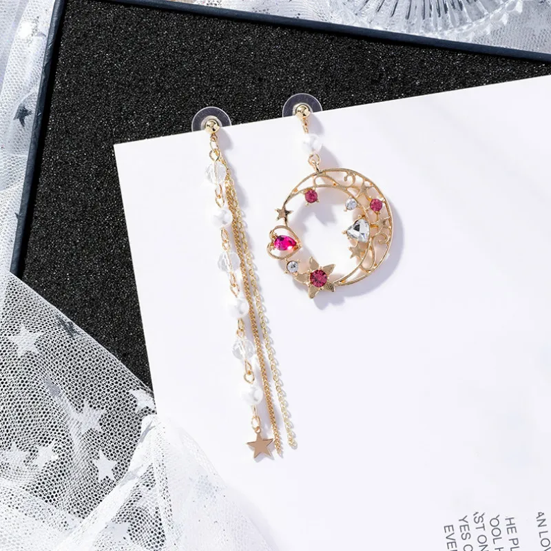 2019 New Arrival Zinc Alloy Trendy Sweet Fashion Star Moon Pearl Tassels Asymmetric Earrings Girl Heart Crystal Earrings Female
2019 New Arrival Zinc Alloy Trendy Sweet Fashion Star Moon Pearl Tassels Asymmetric Earrings Girl Heart Crystal Earrings Female