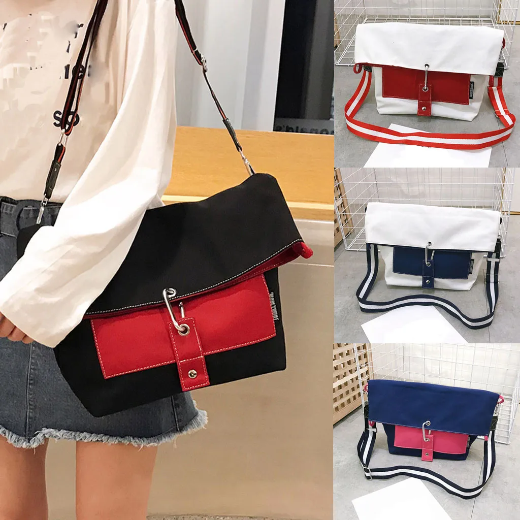 Coneed Fashion Young Ladies Canvas Color Matching Large-Capacity Leisure Shoulder Bag Messenger Bag 2019 Apr29 P40
Coneed Fashion Young Ladies Canvas Color Matching Large-Capacity Leisure Shoulder Bag Messenger Bag 2019 Apr29 P40