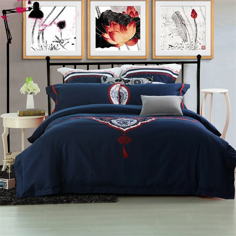 Blue And White Porcelain Embroidery 60 Long-staple cotton Bedding Set Solid Color Duvet Cover Bed Linen Bed sheet Pillowcases
Blue And White Porcelain Embroidery 60 Long-staple cotton Bedding Set Solid Color Duvet Cover Bed Linen Bed sheet Pillowcases