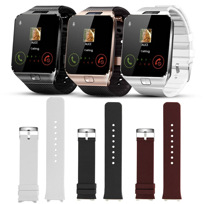 smart watch dz09 band made of silicone strap black