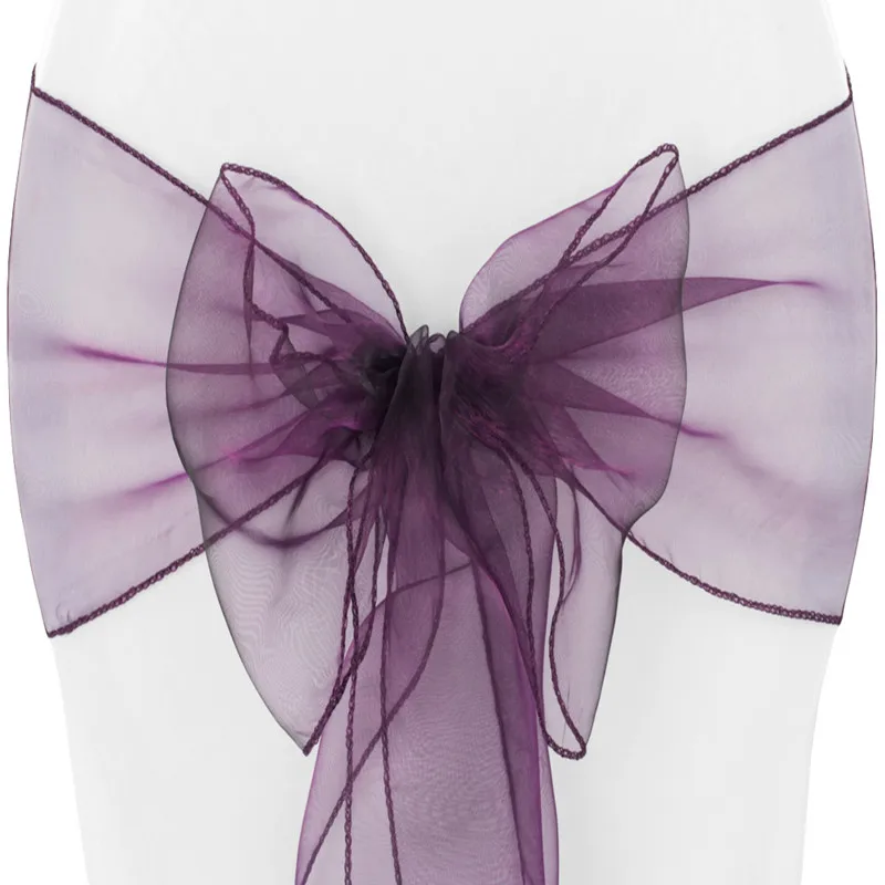 Organza-Chair-Sash-Tie-Plum-Eggplant