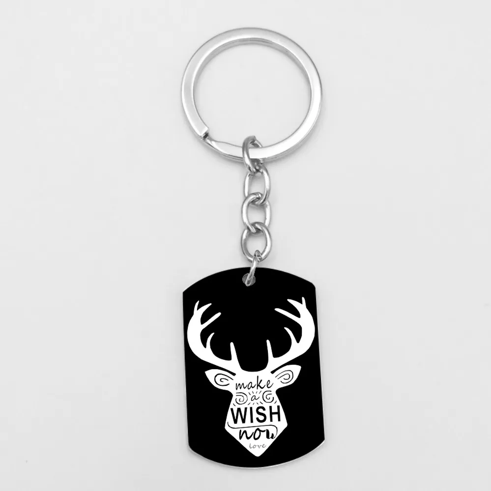 Cute Elk Antlers Deer Pendant Key Chains Witch Black Stainless Steel Keychains Keyring Loves Christmas Jewelry Gifts
Cute Elk Antlers Deer Pendant Key Chains Witch Black Stainless Steel Keychains Keyring Loves Christmas Jewelry Gifts