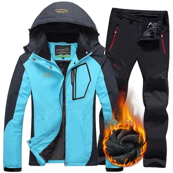 Women Ski suits Waterproof Jacket Pants Thermal Fleece Coat Outdoor Mountain Skiing Snowboard Snow Female Jacket Pants Plus Size
Women Ski suits Waterproof Jacket Pants Thermal Fleece Coat Outdoor Mountain Skiing Snowboard Snow Female Jacket Pants Plus Size
