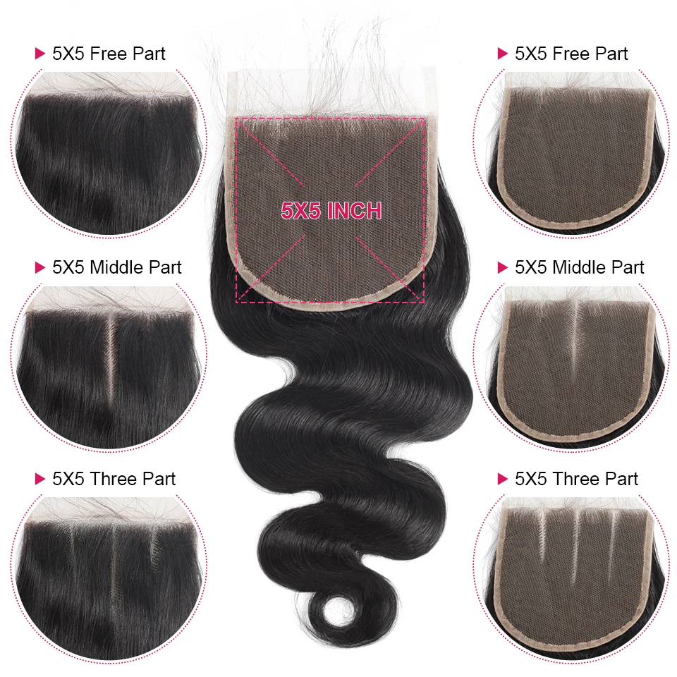 Free Part 5X5 Body Wave Lace Closure (4)
