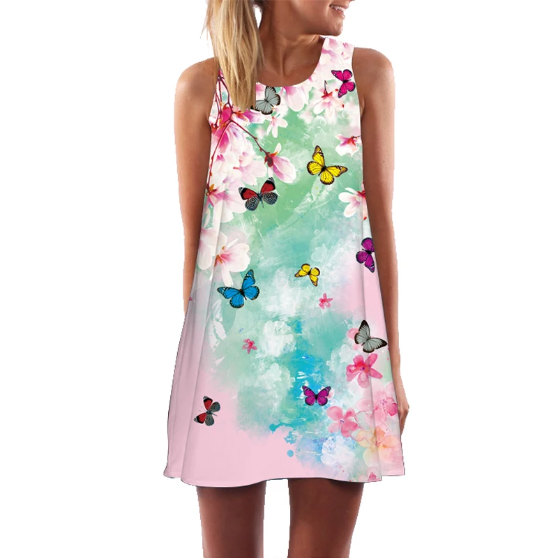 Hot Sales 3D Print Butterfly Women Summer Dress Sleeveless O-neck Beatch Dress 2019 New Fashion Bohemian Casual Dresses Vestido
Hot Sales 3D Print Butterfly Women Summer Dress Sleeveless O-neck Beatch Dress 2019 New Fashion Bohemian Casual Dresses Vestido