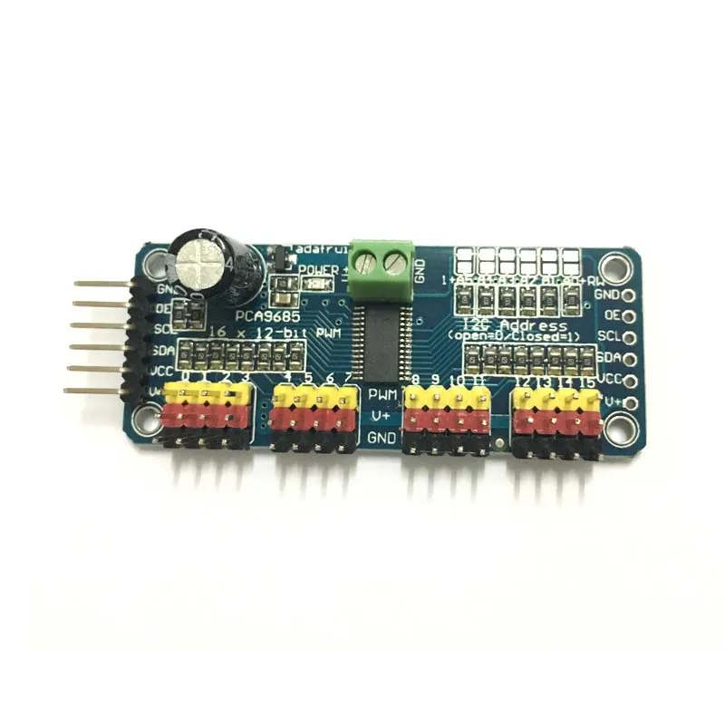 16-канальный видеорегистратор 12-битная ШИМ/Servo Driver-I2C интерфейс PCA9685 для arduino или Raspberry pi щит модуль servo Щит
16-канальный видеорегистратор 12-битная ШИМ/Servo Driver-I2C интерфейс PCA9685 для arduino или Raspberry pi щит модуль servo Щит