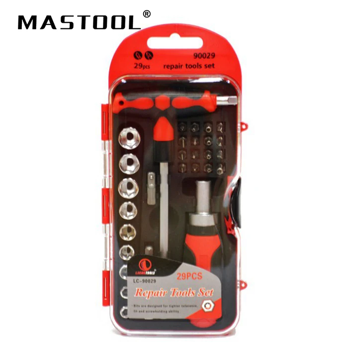 Small Size High Quality 29Pcs Drive Socket Set Carbon Steel Ratcheting Socket Wrench Car Repair Hand Tool Kit
Small Size High Quality 29Pcs Drive Socket Set Carbon Steel Ratcheting Socket Wrench Car Repair Hand Tool Kit