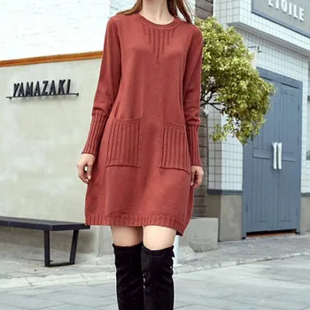 Autumn Winter Long Loose Sweater Women's Solid Color Bottoming Sweater Dress O-Neck Long Sleeve Women Sweaters and Pullovers
Autumn Winter Long Loose Sweater Women's Solid Color Bottoming Sweater Dress O-Neck Long Sleeve Women Sweaters and Pullovers