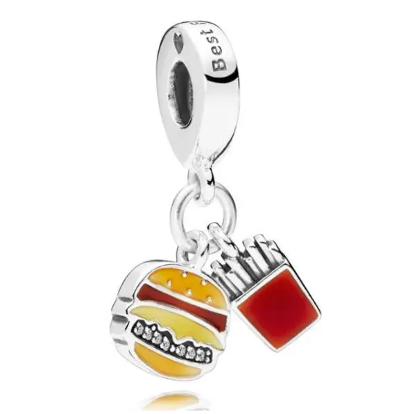 925 Sterling Silver Bead Charm Red Enamel Burger & Fries With Best Friend Pendant Beads Fit Pandora Bracelet & Necklace Jewelry
925 Sterling Silver Bead Charm Red Enamel Burger & Fries With Best Friend Pendant Beads Fit Pandora Bracelet & Necklace Jewelry