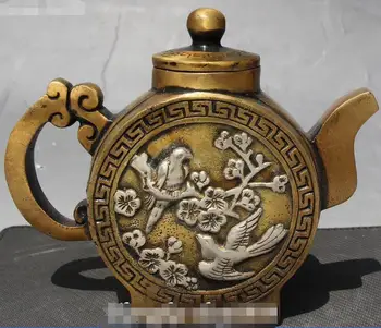 Marked Chinese Antique Bronze Painting Plum Blossom Magpie Wine Tea Pot Flagon
Marked Chinese Antique Bronze Painting Plum Blossom Magpie Wine Tea Pot Flagon