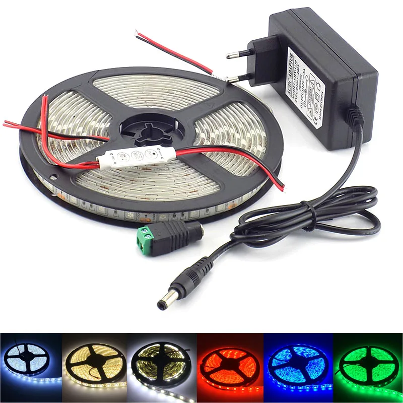 DC12V 5050 LED Strip Light Strips 5M ledstrip DC 12V 3A power adapter + mini 3 key controller Set 60LED white Tape for TV home
DC12V 5050 LED Strip Light Strips 5M ledstrip DC 12V 3A power adapter + mini 3 key controller Set 60LED white Tape for TV home