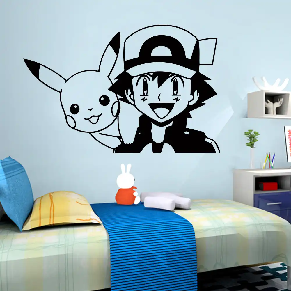 3d Cartoon Pokemon Baby Wall Sticker For Kids Baby Room Decoration