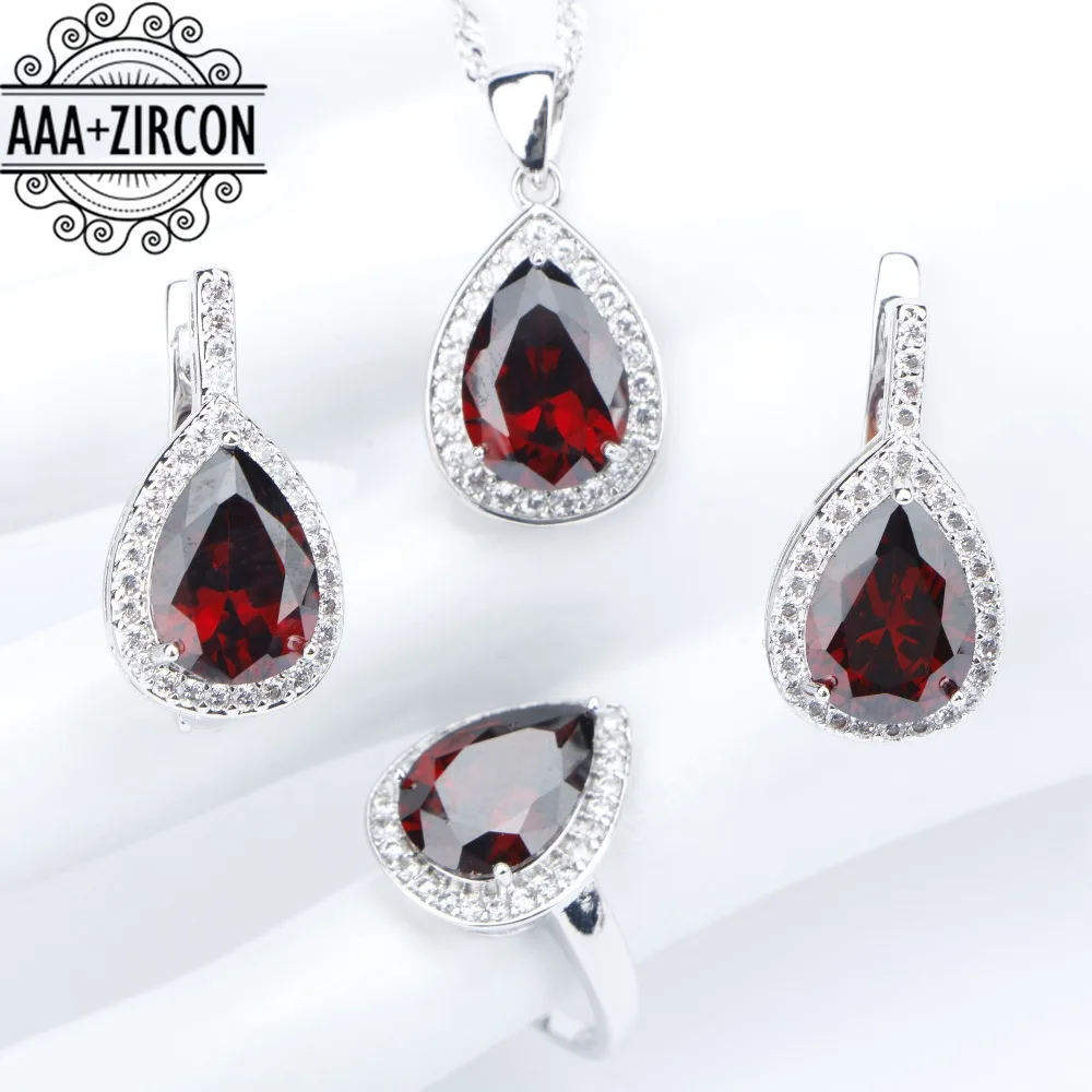 Dark Red Zircon Silver 925 Costume Jewelry Sets For Women Rings Necklaces Pendants Earrings With Stones Set Jewelery Gift Box
Dark Red Zircon Silver 925 Costume Jewelry Sets For Women Rings Necklaces Pendants Earrings With Stones Set Jewelery Gift Box