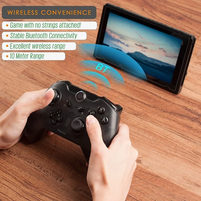 For Nintend Switch Pro Controller Bluetooth Wireless Gamepads Game Joystick Host Console Joypad - Splatoon 2/Xenoblade Themed
