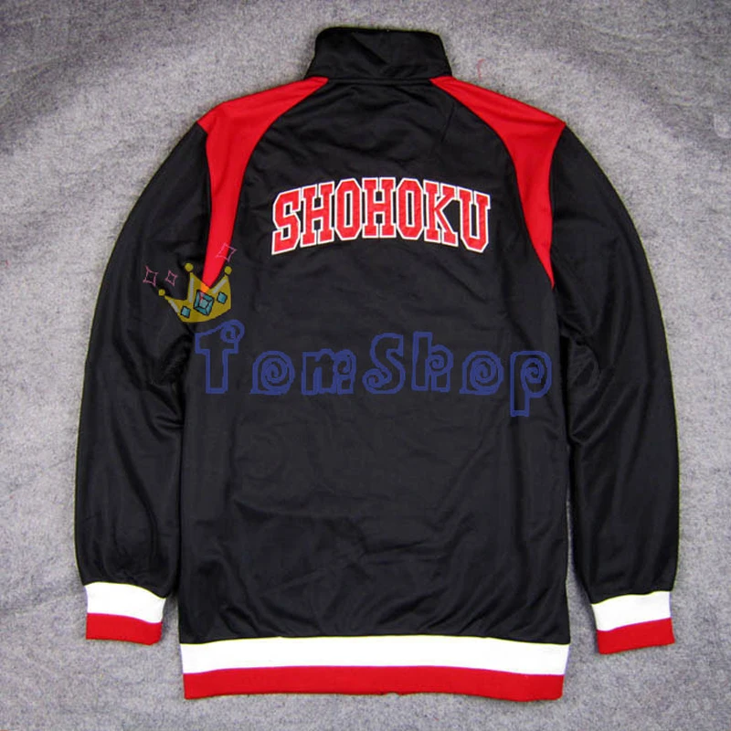 Anime SLAM DUMK Shohoku High School Basketball Team Cosplay Costume Collar Zip-up Unisex Jacket Coat | Тематическая одежда и