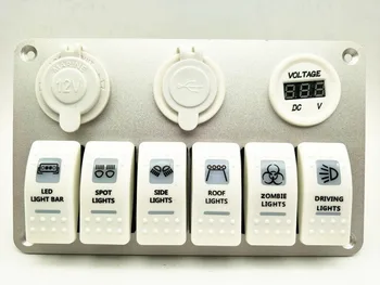 12V 6 Gang Car Marine Boat RV Rocker Switch Panel White Voltmeter USB Charger power socket
12V 6 Gang Car Marine Boat RV Rocker Switch Panel White Voltmeter USB Charger power socket