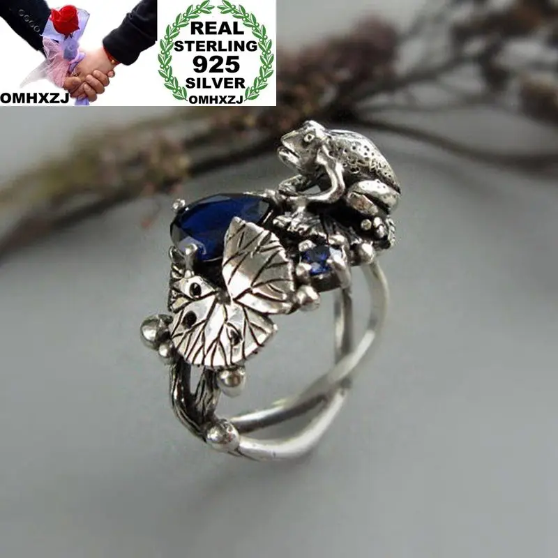 OMHXZJ Wholesale European Fashion Woman Man Party Wedding Gift Silver Frog Lotus Blue AAA Zircon Taiyin Ring RR329
OMHXZJ Wholesale European Fashion Woman Man Party Wedding Gift Silver Frog Lotus Blue AAA Zircon Taiyin Ring RR329