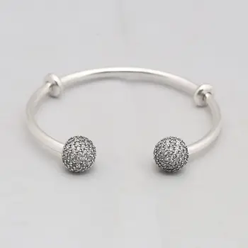 Top Quality MOMENTS Open Bangle Pave Caps WIth Cubic Zirconia Bangle Bracelet Fit Bead Charm 925 Sterling Silver Jewelry
Top Quality MOMENTS Open Bangle Pave Caps WIth Cubic Zirconia Bangle Bracelet Fit Bead Charm 925 Sterling Silver Jewelry