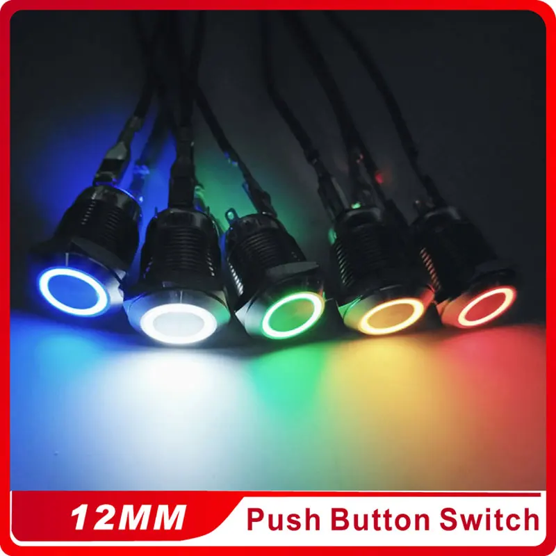 1PC 12MM with LED 3V 5V 6V 12V 24V 220V Flat Head Metal Push Button Switch Momentary Auto Reset Waterproof Illuminated Switch
1PC 12MM with LED 3V 5V 6V 12V 24V 220V Flat Head Metal Push Button Switch Momentary Auto Reset Waterproof Illuminated Switch