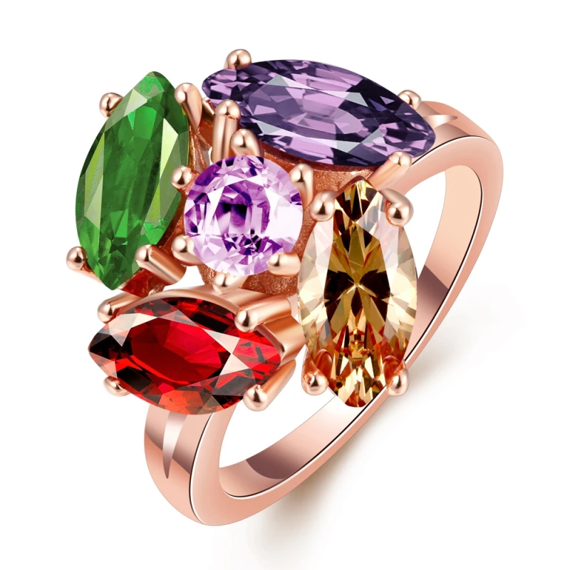 Garilina women jewelry trinket Rose Gold mulit color cz Party Gift Ring for women R2208
Garilina women jewelry trinket Rose Gold mulit color cz Party Gift Ring for women R2208