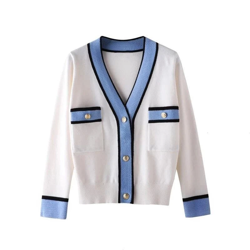 Luxury High-end Knitted Sweater Coat Women V Neck Contrast Color Jacquard Buttons Knitted Cardigan Casual Tops
Luxury High-end Knitted Sweater Coat Women V Neck Contrast Color Jacquard Buttons Knitted Cardigan Casual Tops