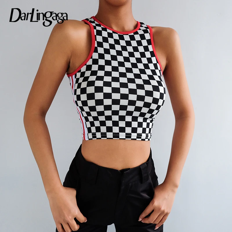 Darlingaga Casual summer checkerboard tank top vest side stripe patchwork crop top women slim contrast color checkered tops 2019
Darlingaga Casual summer checkerboard tank top vest side stripe patchwork crop top women slim contrast color checkered tops 2019