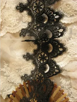 Black Lace Trim, black venise lace, antique lace trim, scalloped ;ace trim, 10yards 
Black Lace Trim, black venise lace, antique lace trim, scalloped ;ace trim, 10yards