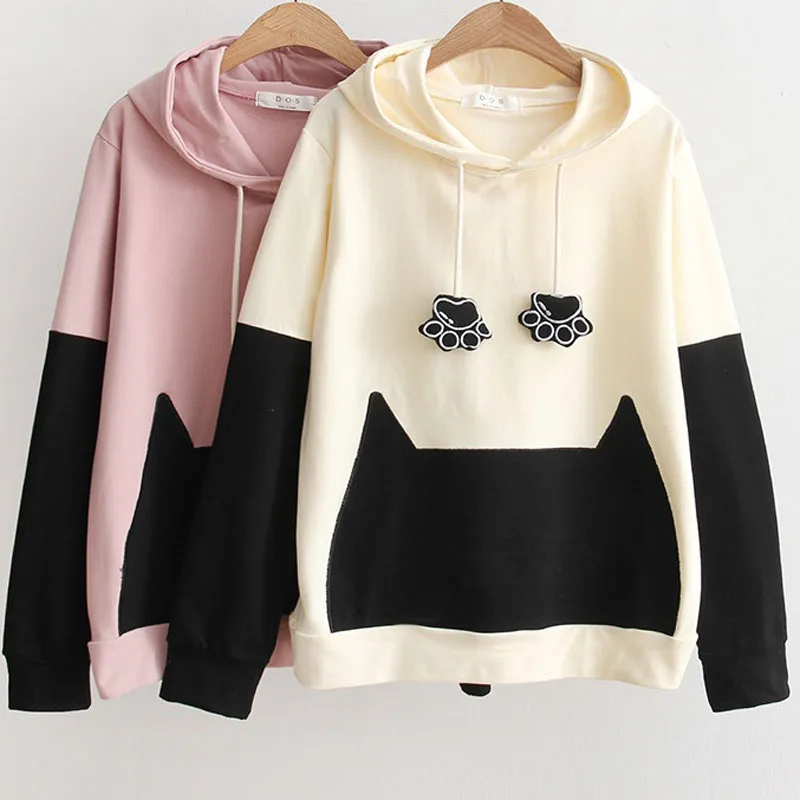 Winter New Women Hooded Hoody With Ears Female Harajuku Japanese Cat Sweatshirts Femme Tricot Pull Tops
Winter New Women Hooded Hoody With Ears Female Harajuku Japanese Cat Sweatshirts Femme Tricot Pull Tops