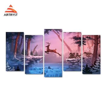5 Pcs canvas painting art animated forest deer wolf painting art print poster HD modern home decor children room wall on canvas
5 Pcs canvas painting art animated forest deer wolf painting art print poster HD modern home decor children room wall on canvas