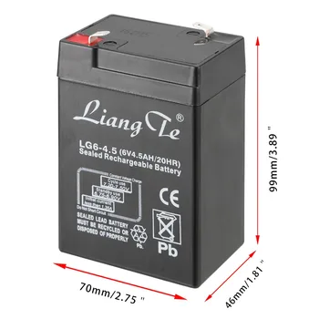 6V 4.5Ah 20HR Sealed Lead Rechargeable Battery Lead-Acid Accumulator Battery SLA VRLA LG6-4.5
6V 4.5Ah 20HR Sealed Lead Rechargeable Battery Lead-Acid Accumulator Battery SLA VRLA LG6-4.5