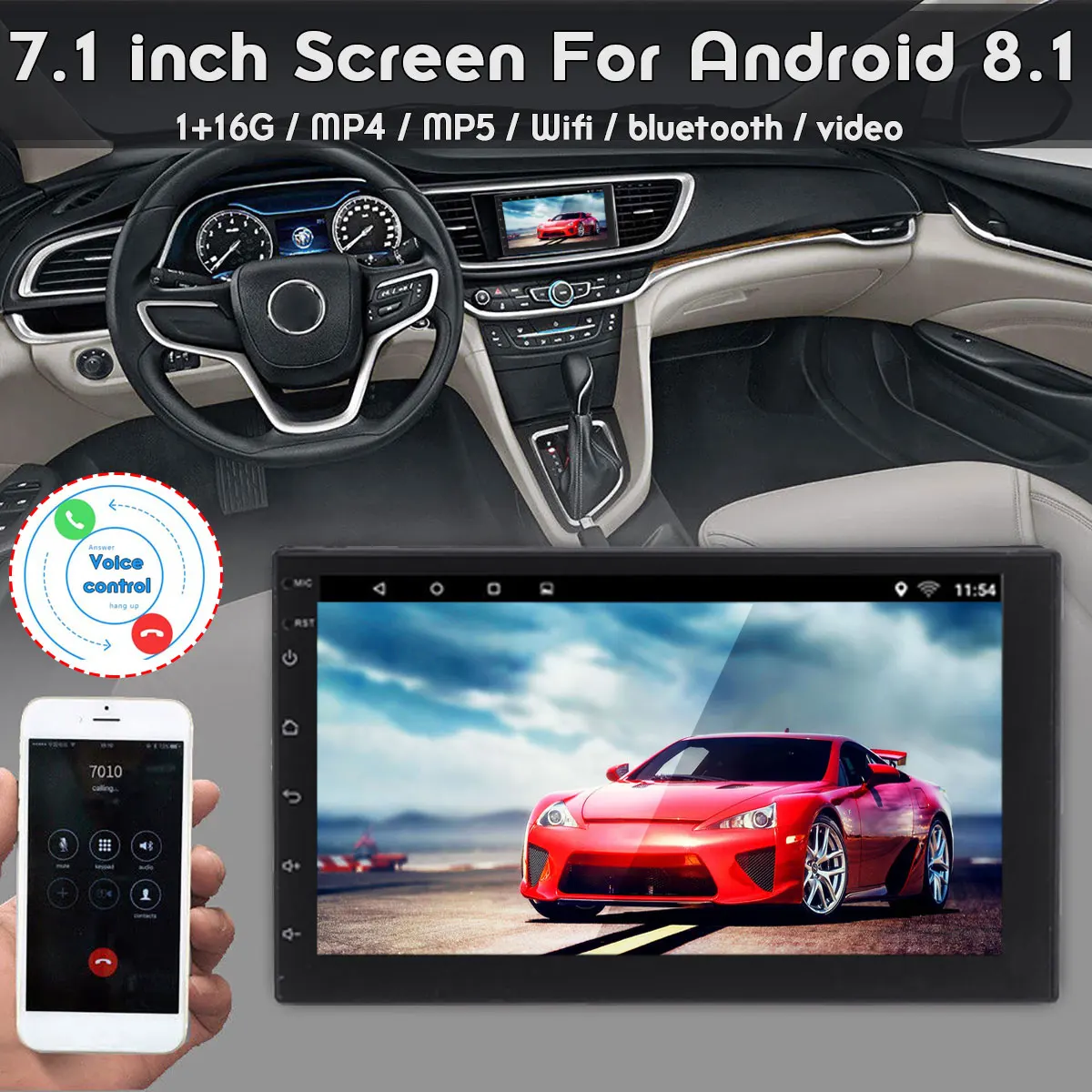 7'' 2Din Android 8.1 Car MP4 MP5 Player Stereo Voice control Touchable Video Auto Radio GPS WIFI Car Multimedia Player 1+16G
7'' 2Din Android 8.1 Car MP4 MP5 Player Stereo Voice control Touchable Video Auto Radio GPS WIFI Car Multimedia Player 1+16G